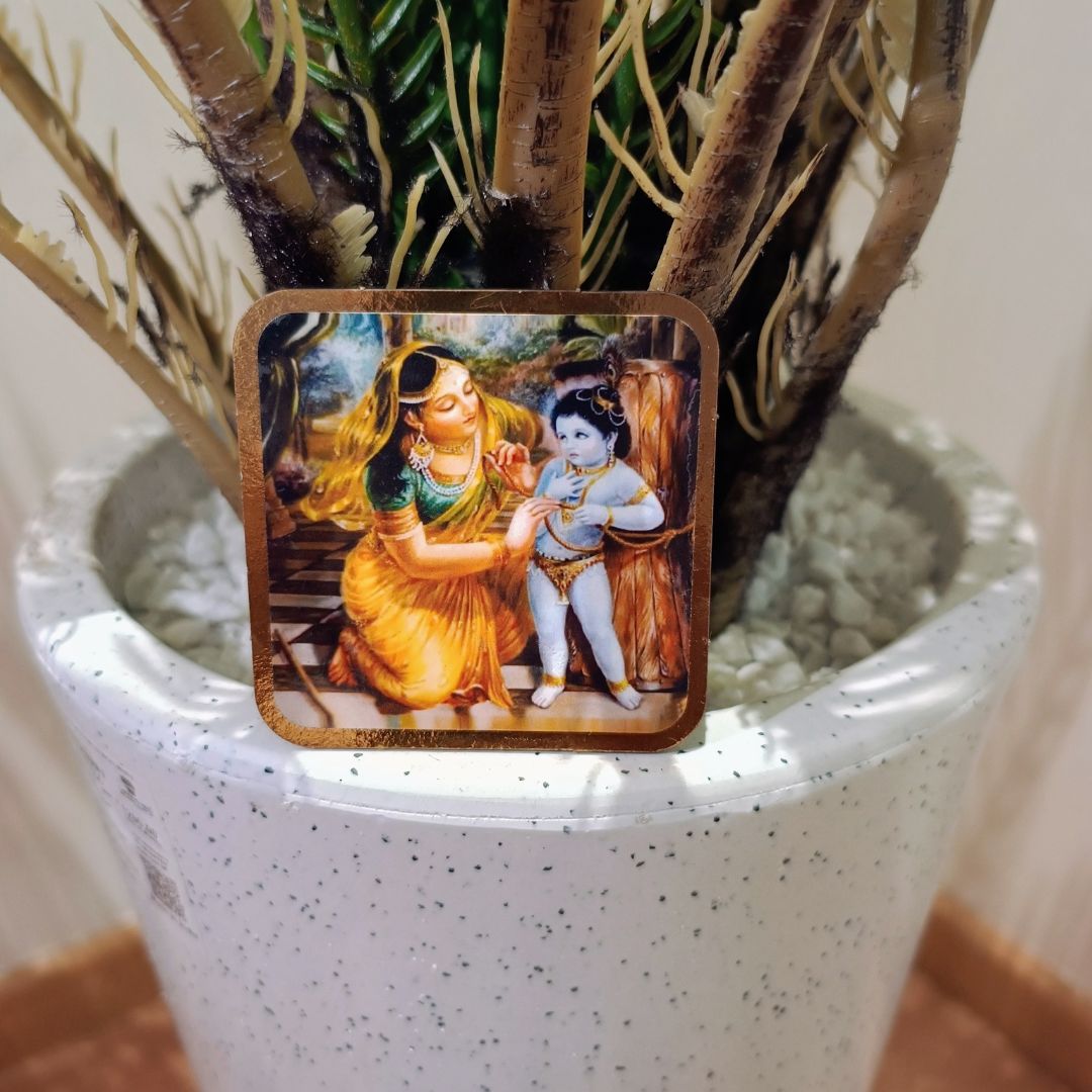 Lord SRI SRI Radha Madhav House Temple Small Size Photo - Wooden Material