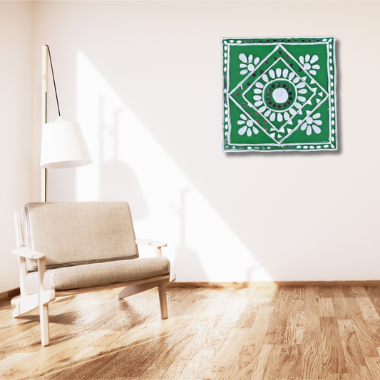 Handmade Design of "Abstract" With Decorate on square cutout Mdf Plain Wood Board